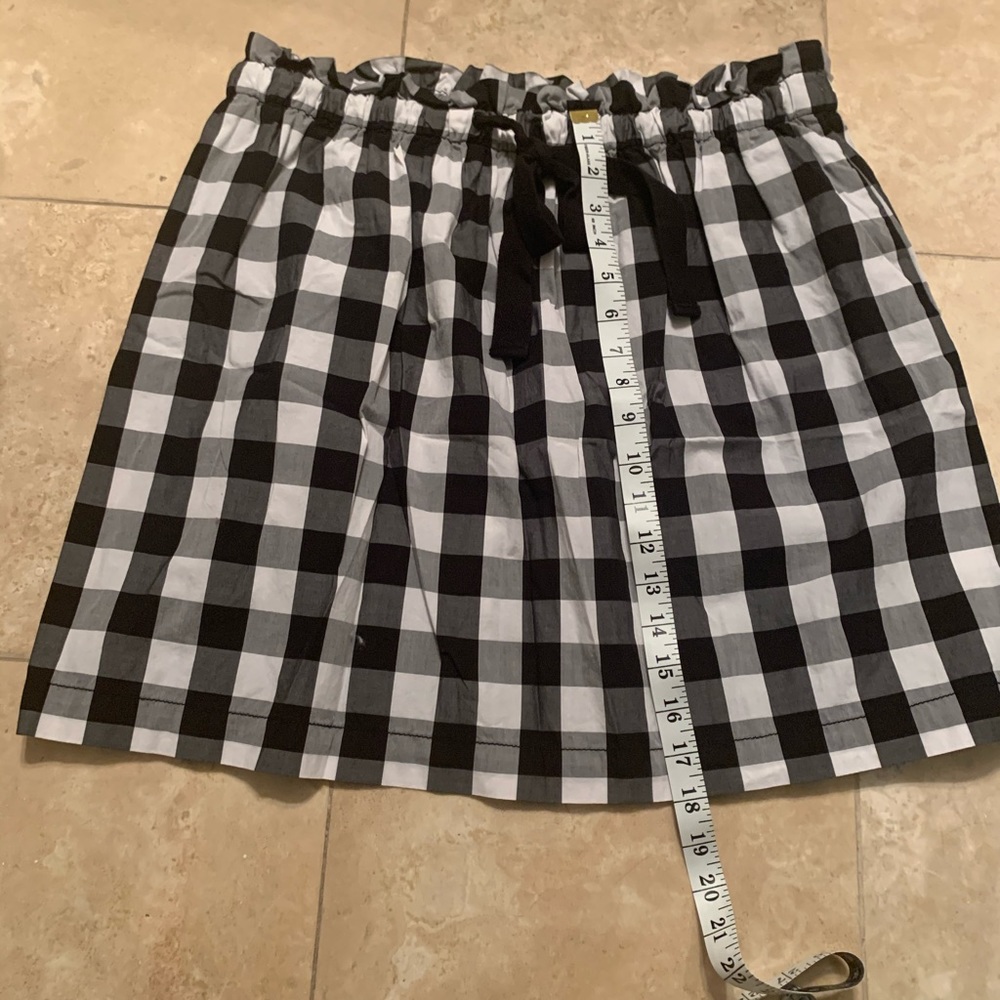 kate spade Black and White Gingham Drawstring Skirt - Picture 5 of 5
